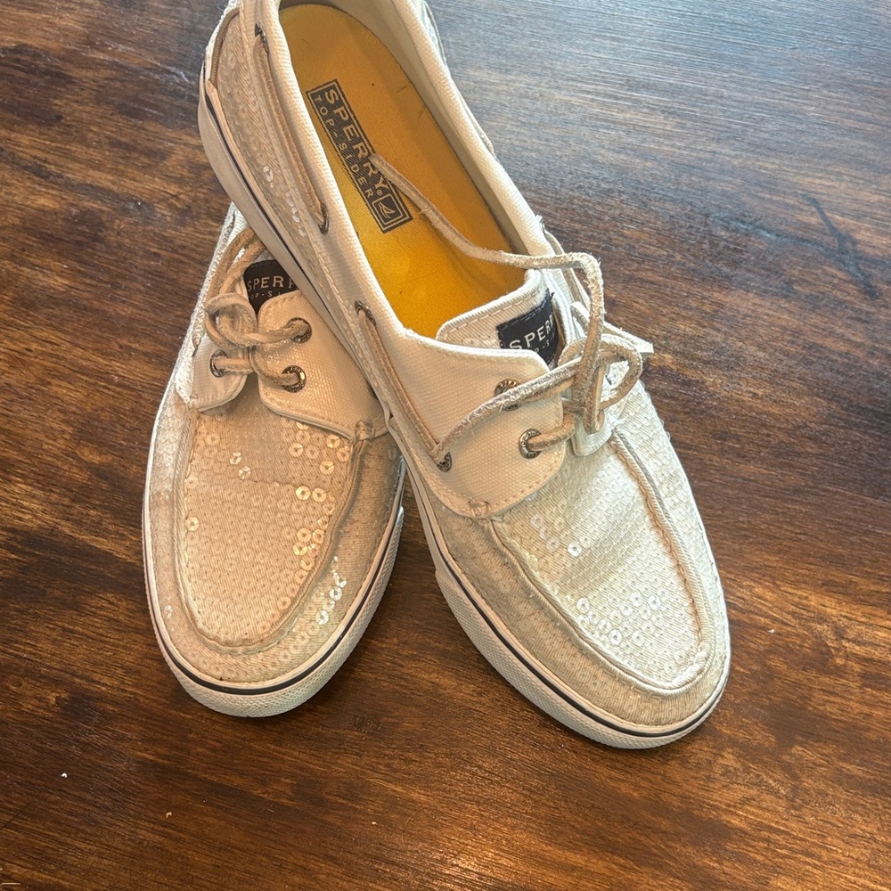 Sperry Men's Sequin White Boat Shoes